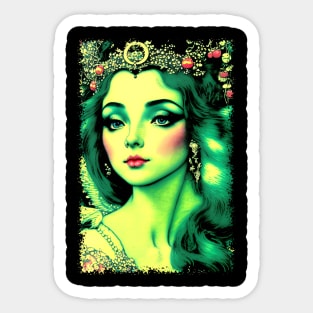 Berry Crown Princess Psychedelic Nouveau Art Sticker